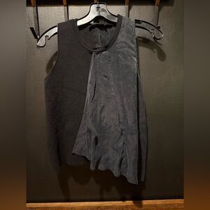 Zara Black and Gray Asymmetrical Tank Top